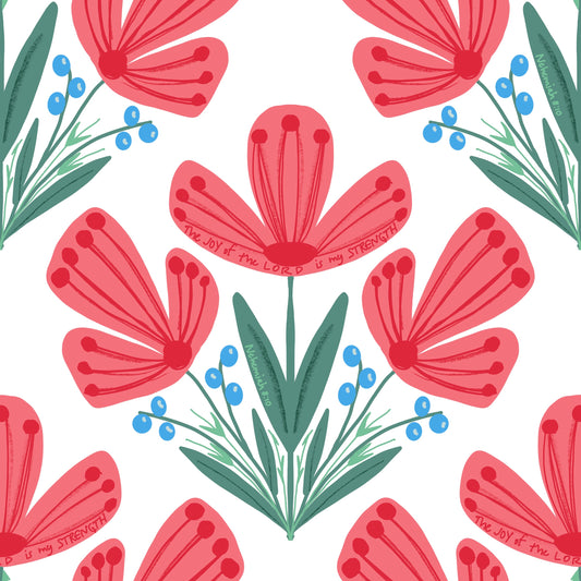 Bible verse fabric; scripture fabric The Joy of the Lord is my Strength Nehemiah 8:10
