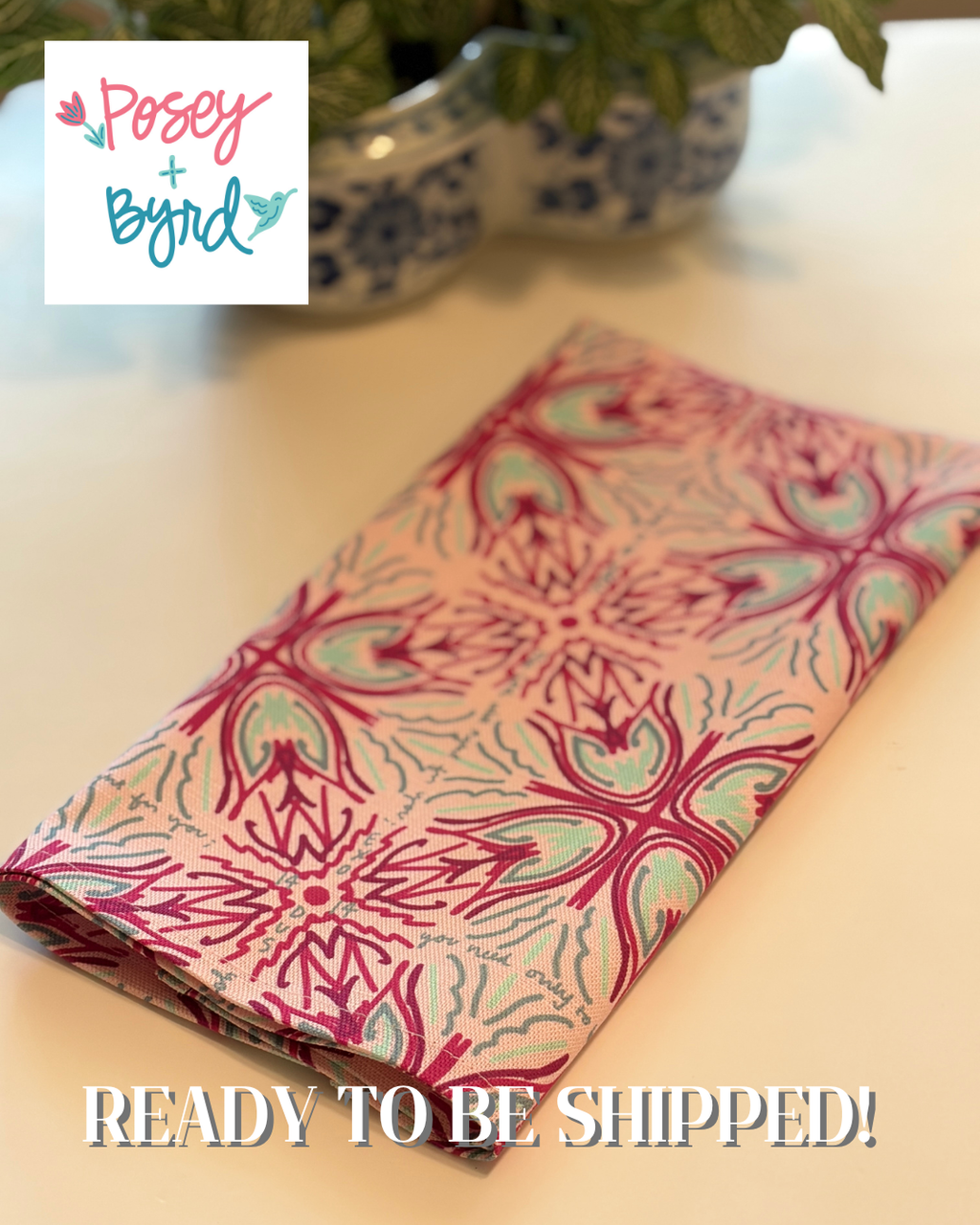 Ready to Ship Betty Tea Towel in Camellia (Exodus 14:14)