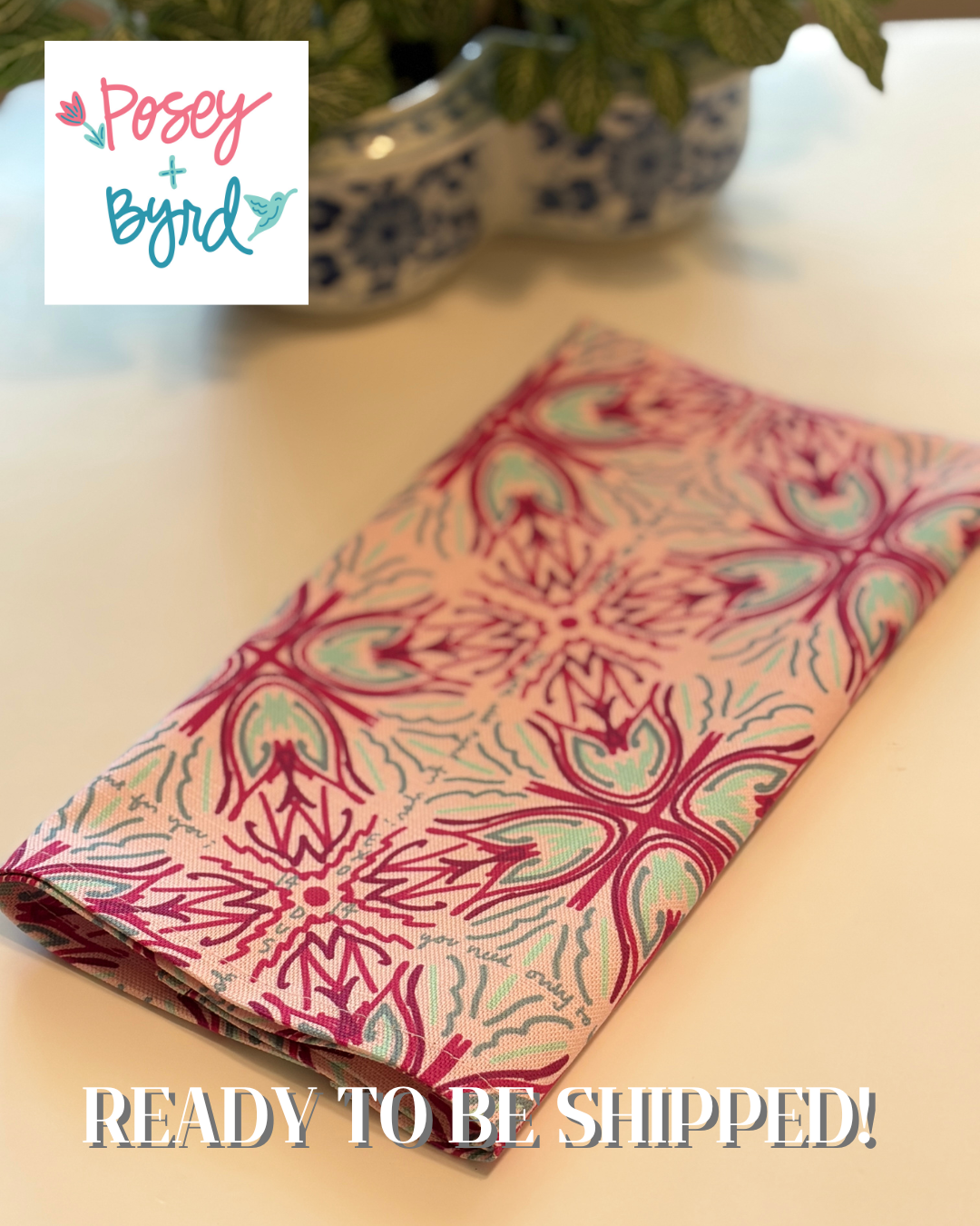 Ready to Ship Betty Tea Towel in Camellia (Exodus 14:14)