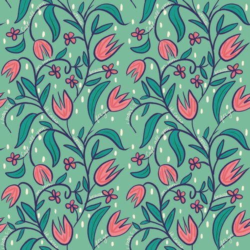 Bible verse fabric; scripture fabric:  Cast all your worries on him because he cares for you. - 1 Peter 5:17
