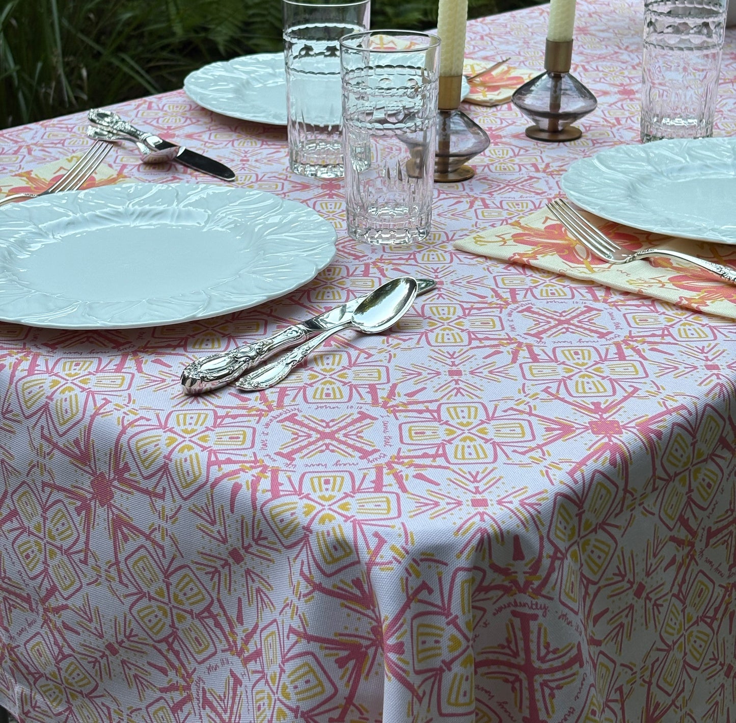 NEW!  Florence Rectangular Tablecloth (John 10:10)