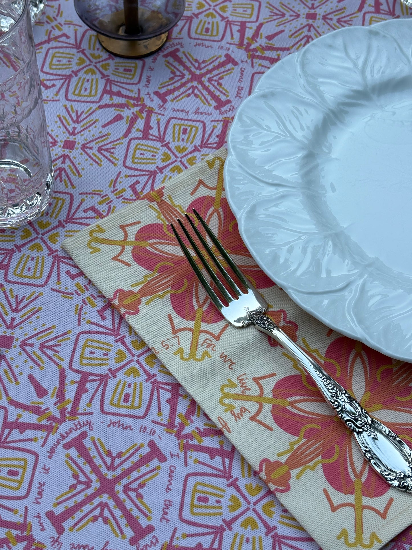 NEW!  Willa Appetizer Napkins- Set of 4 (2 Corinthians 5:7)