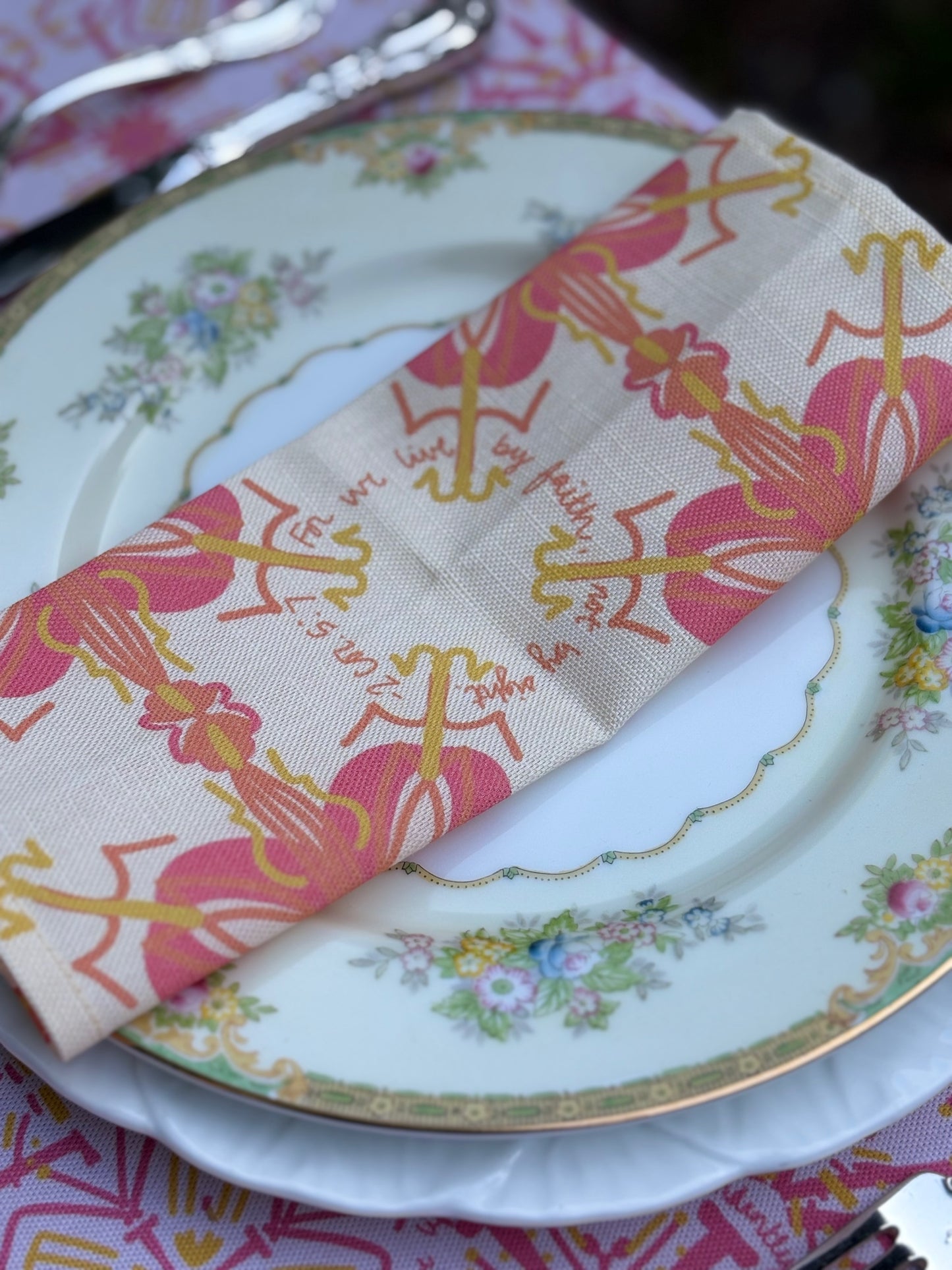 NEW!  Willa Appetizer Napkins- Set of 4 (2 Corinthians 5:7)