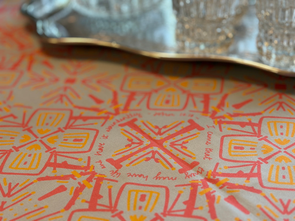 NEW!  Florence Square Tablecloth (John 10:10)