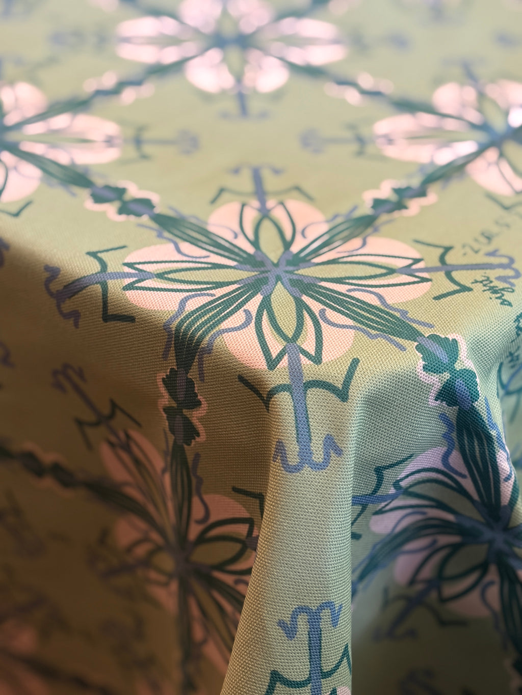 NEW!  Willa Square Tablecloth (2 Corinthians 5:7)