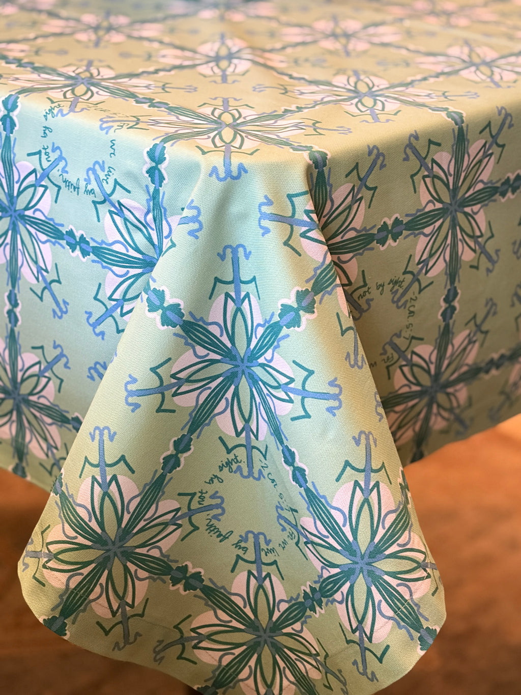 NEW!  Willa Rectangular Tablecloth (2 Corinthians 5:7)