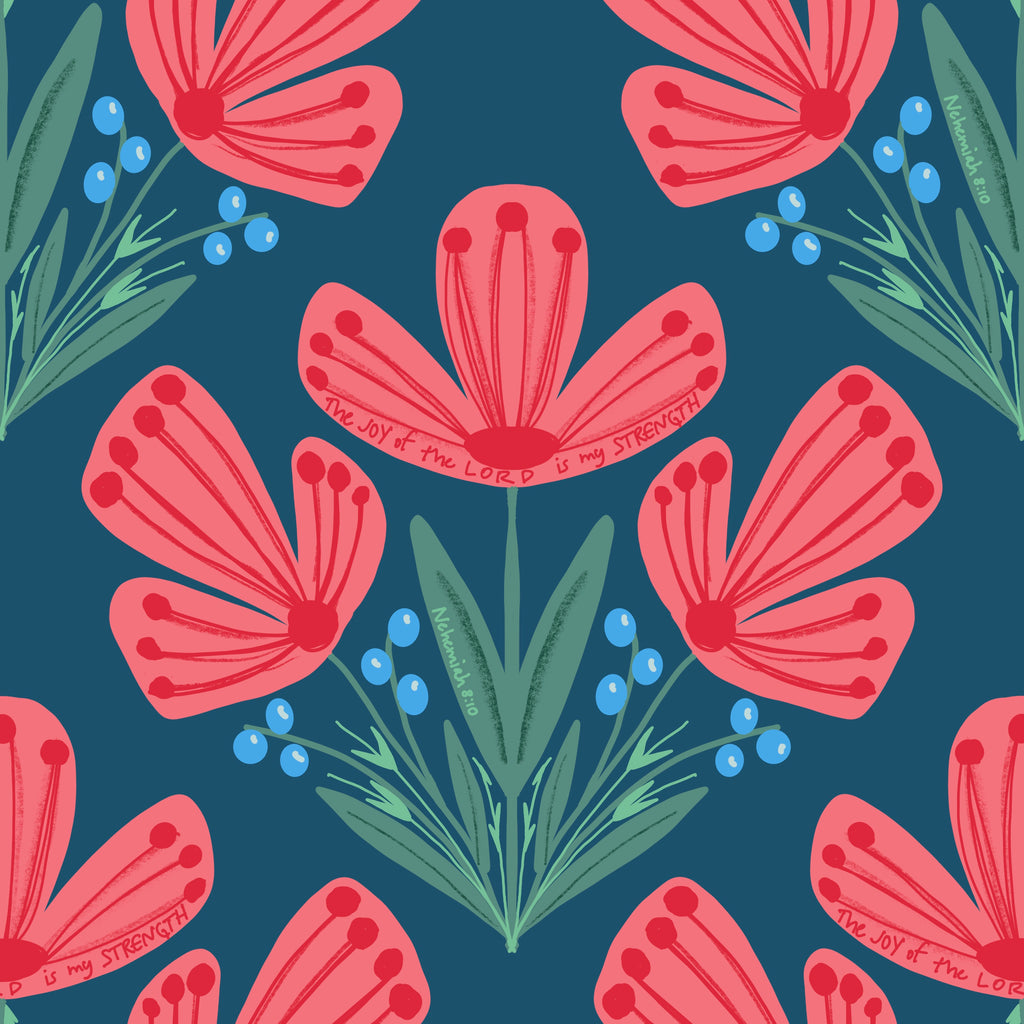 Bible verse fabric; scripture fabric The Joy of the Lord is my Strength Nehemiah 8:10