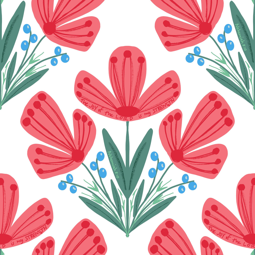 Bible verse fabric; scripture fabric The Joy of the Lord is my Strength Nehemiah 8:10