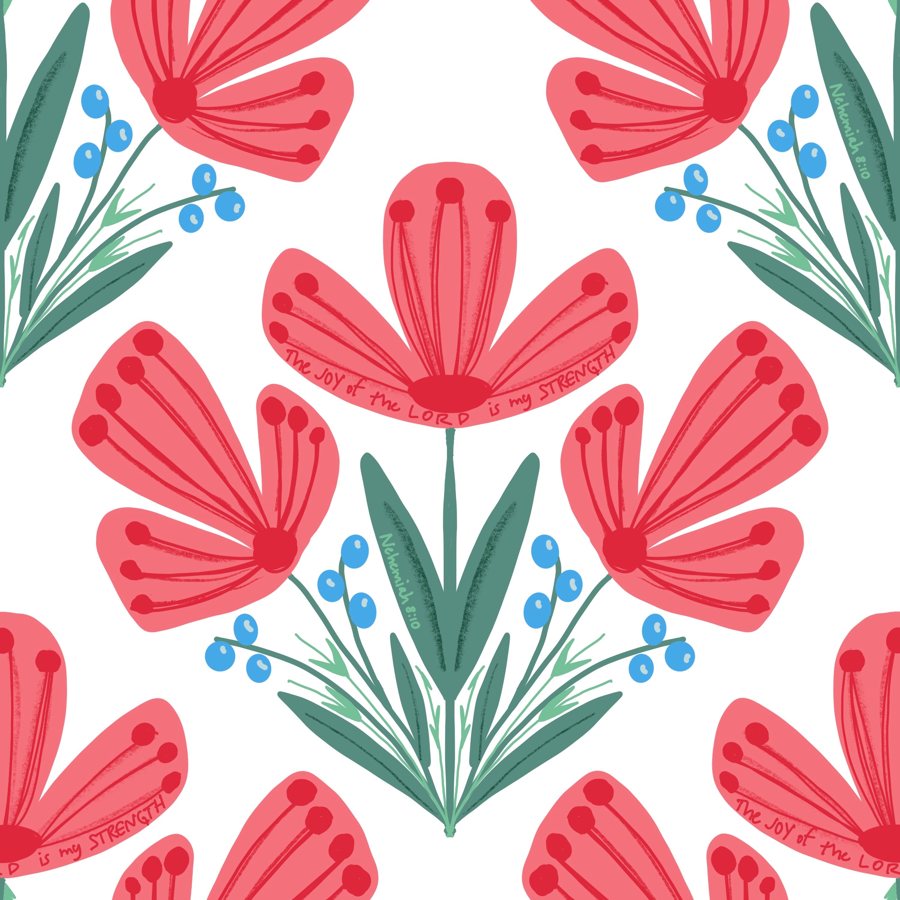 Bible verse fabric; scripture fabric The Joy of the Lord is my Strength Nehemiah 8:10