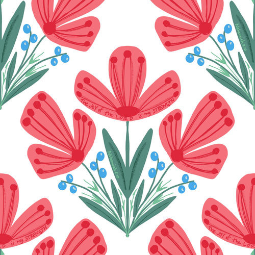 Bible verse fabric; scripture fabric The Joy of the Lord is my Strength Nehemiah 8:10
