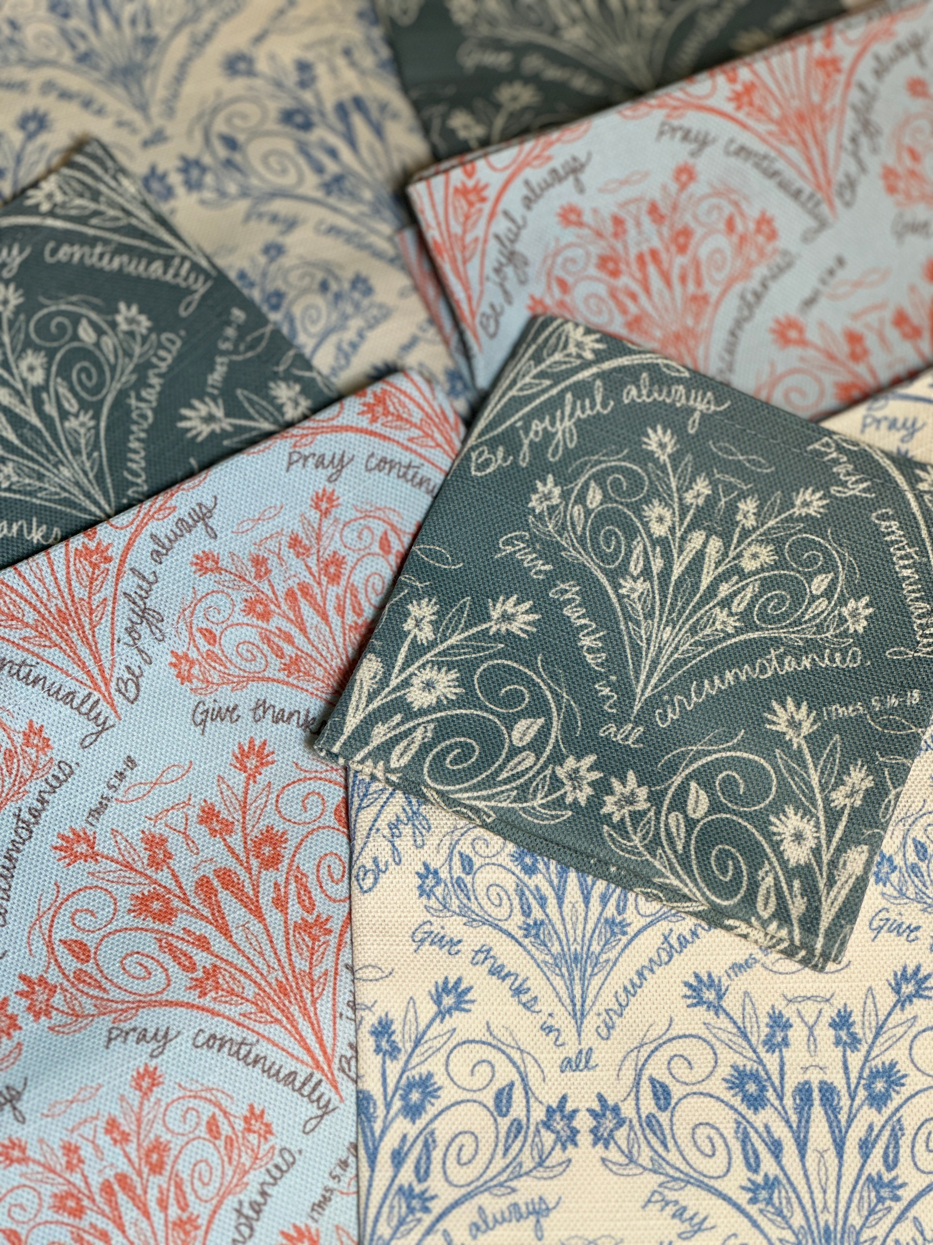 Be joyful always pray continually Give thanks in all circumstances Bible verse fabric