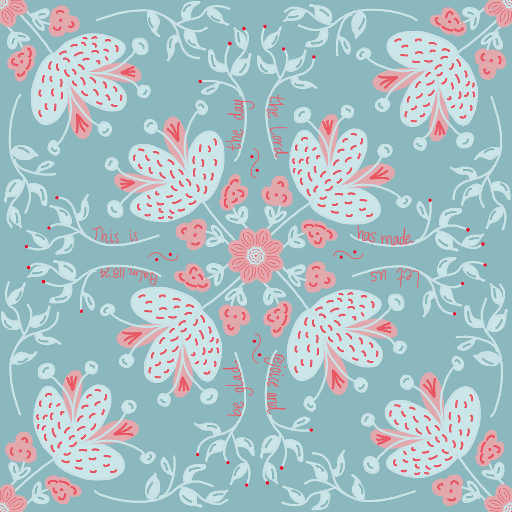 Bible verse fabric; scripture fabric;   This is the day the Lord has made, I will rejoice and be glad,  Psalm 118:24