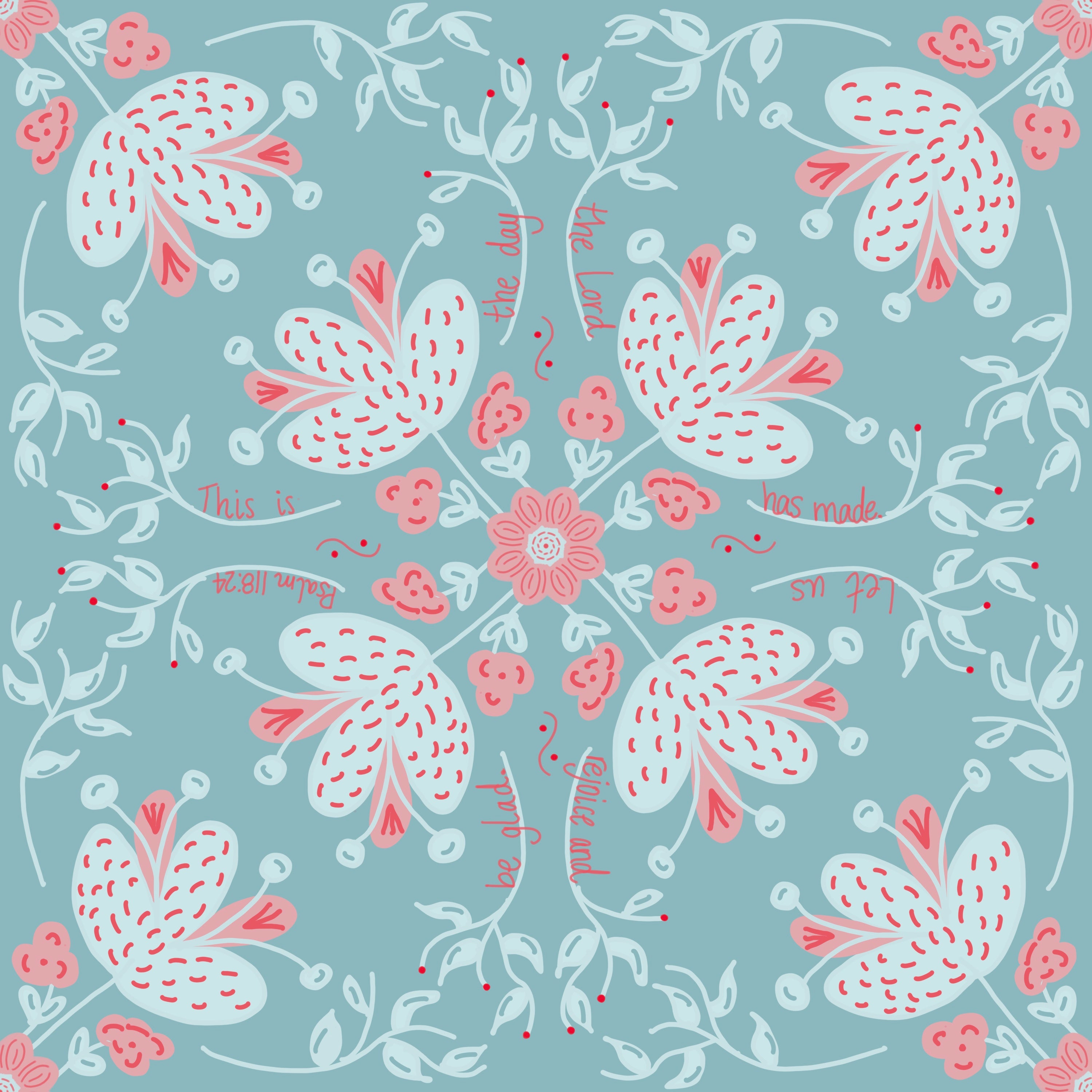 Bible verse fabric; scripture fabric;   This is the day the Lord has made, I will rejoice and be glad,  Psalm 118:24