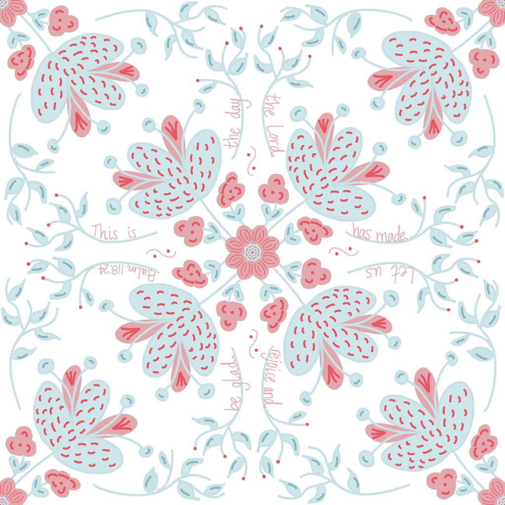 Bible verse fabric; scripture fabric;   This is the day the Lord has made, I will rejoice and be glad,  Psalm 118:24