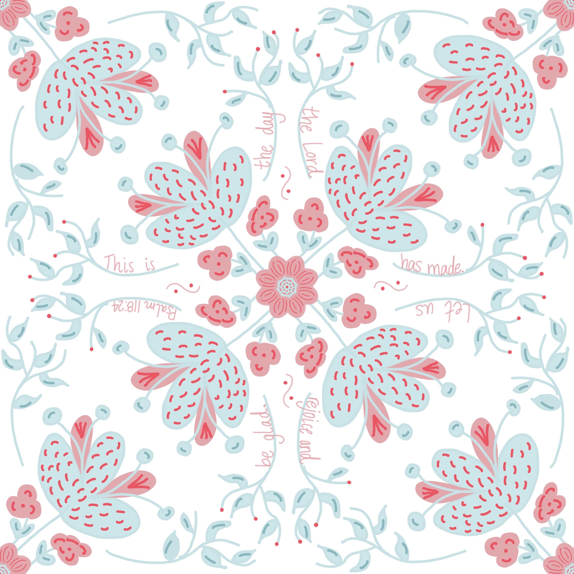 Bible verse fabric; scripture fabric;   This is the day the Lord has made, I will rejoice and be glad,  Psalm 118:24