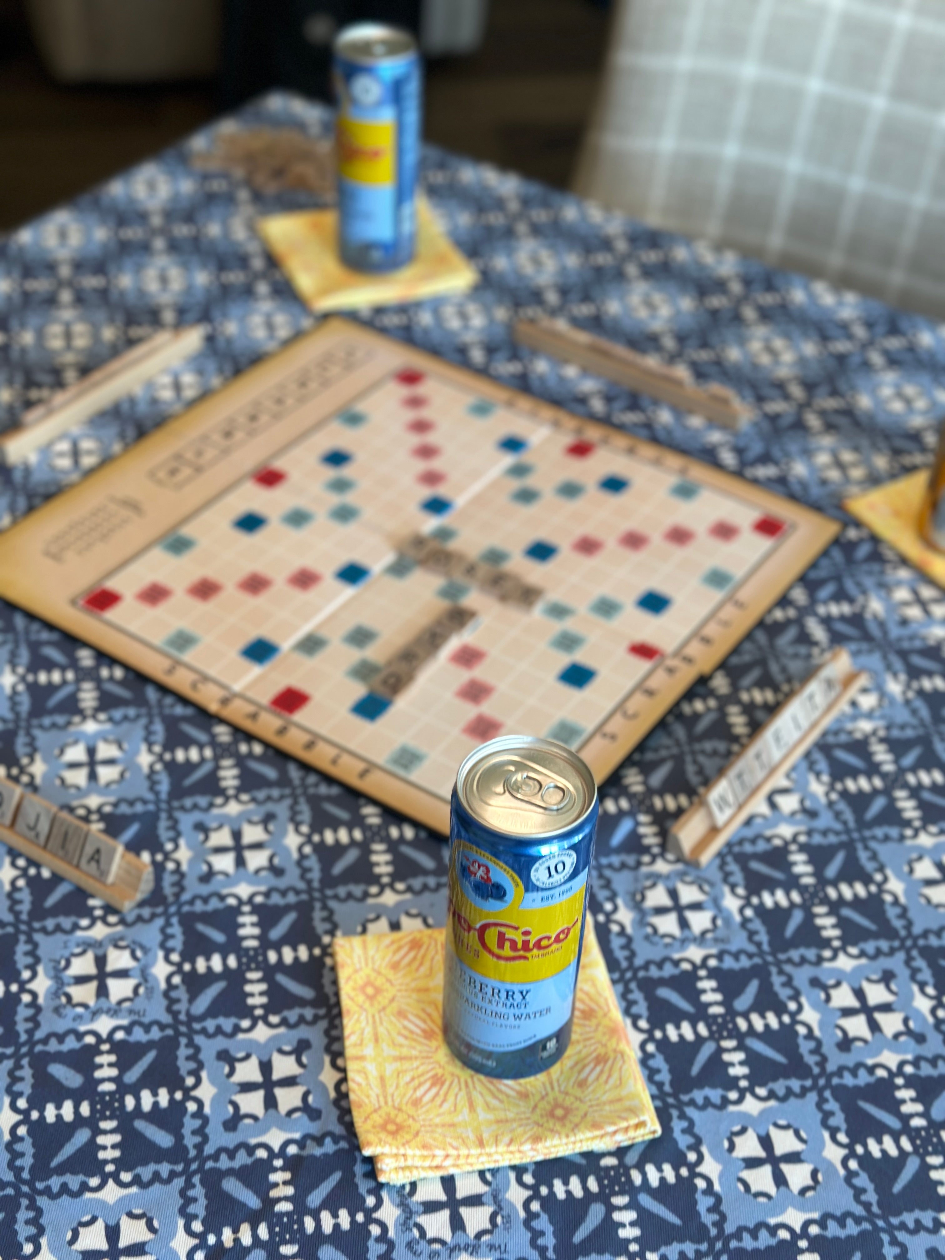 Scripture tablecloth for board games 